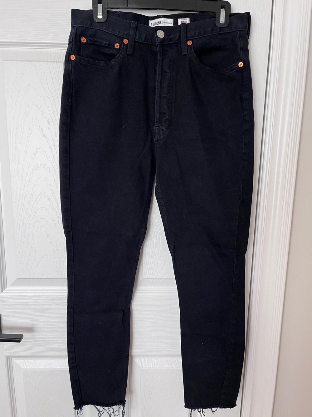 Re/Done 721 Black High-Rise Slim Jeans